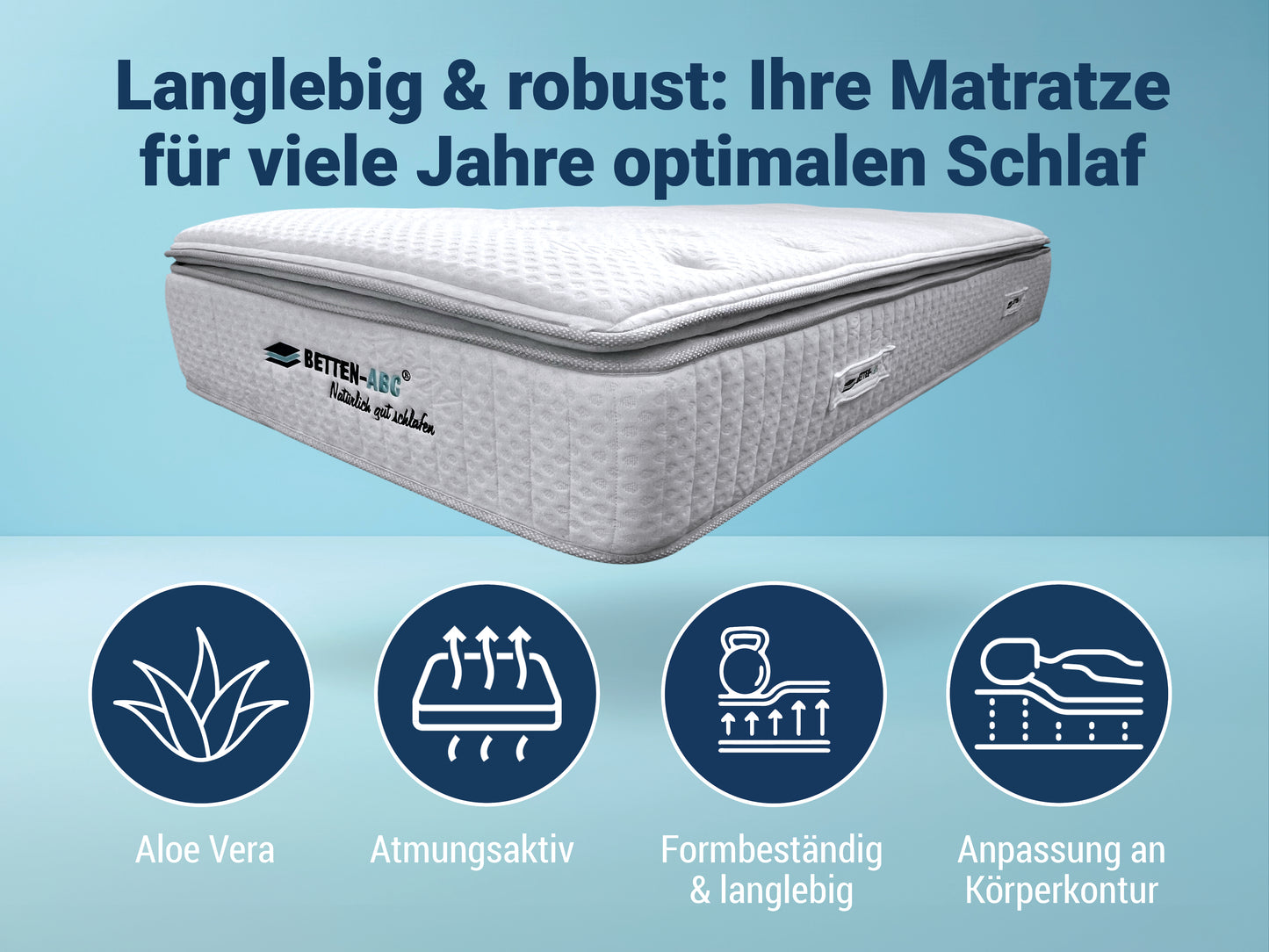 Betten-ABC Hotelmatratze GrandLux - mittelfeste Taschenfederkernmatratze mit Klimafaserbezug