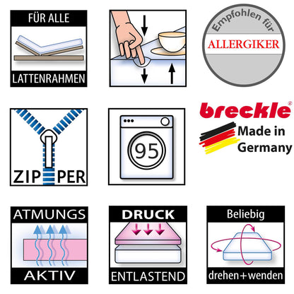Breckle Viscotopper, Gesamthöhe 5cm, mit Bezug, 4 cm Viscoschaumkern, Bezug waschbar