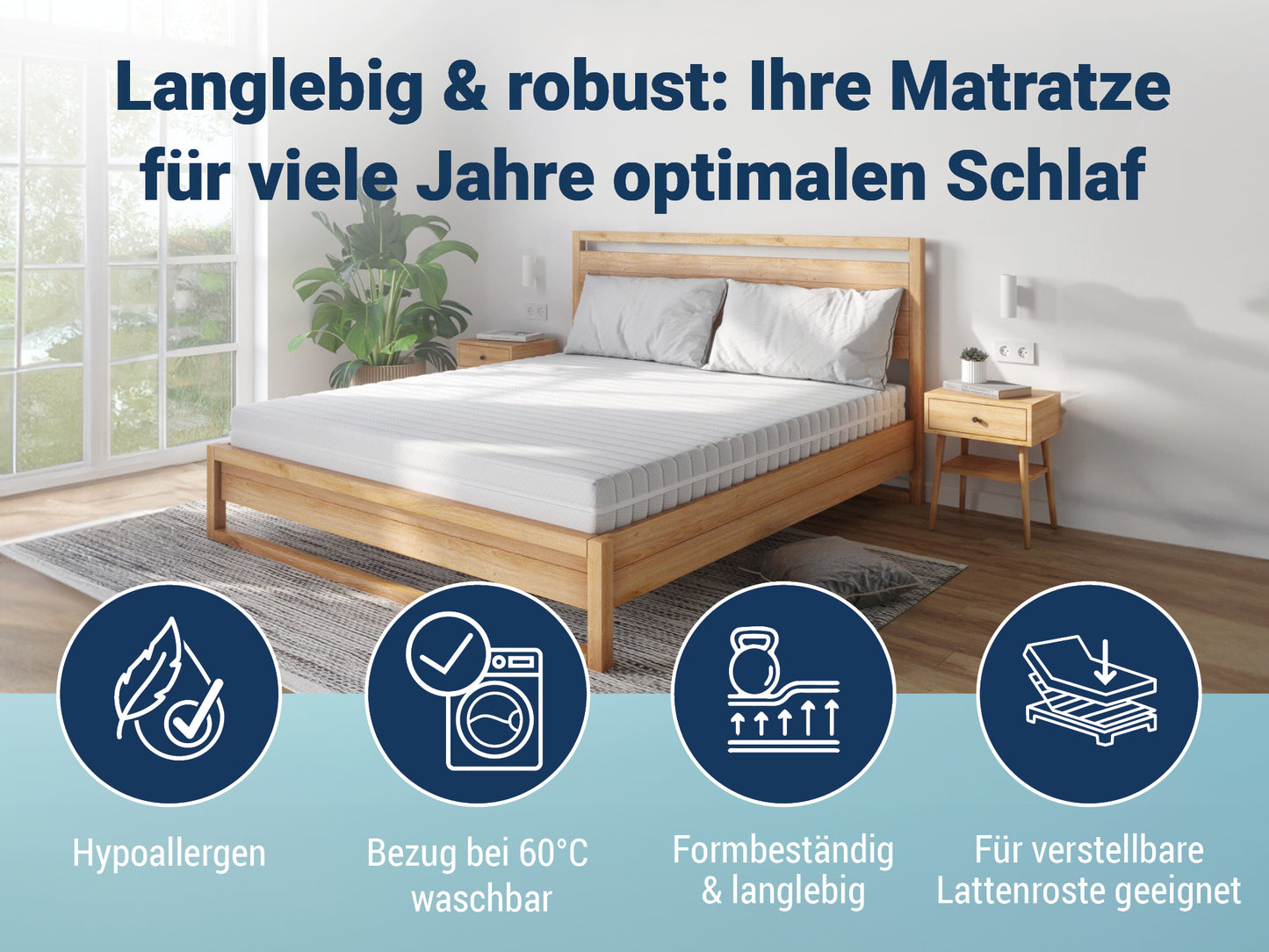 7-Zonen-Taschenfederkernmatratze Betten-ABC Taschenfederkernmatratze mit Klimabezug