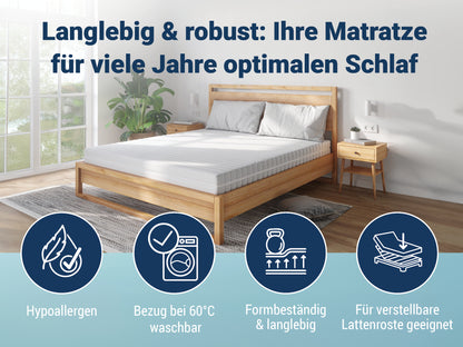 7-Zonen-Taschenfederkernmatratze Betten-ABC Taschenfederkernmatratze mit Klimabezug