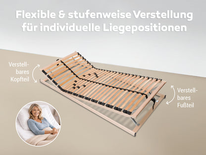 Betten-ABC Max1 K+F – fertig montierter Lattenrost mit Kopf- und Fußteilverstellung, Holm durchgehend