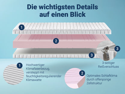 Betten-ABC KSP-1000 – 9-Zonen-Kaltschaummatratze – Das Original, 16 cm Höhe