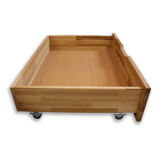 Bubema Bettkastenset – aus massiver Kernbuche mit Rollen, 2er-Set