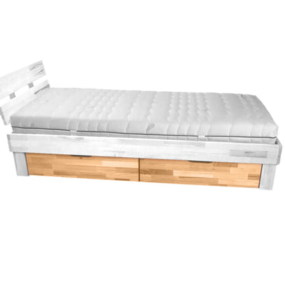 Bubema Bettkastenset – aus massiver Kernbuche mit Rollen, 2er-Set