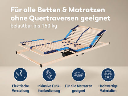 Betten ABC Superflex Elektro – 7-Zonen-Lattenrost mit elektrischer Kopf- und Fußteilverstellung