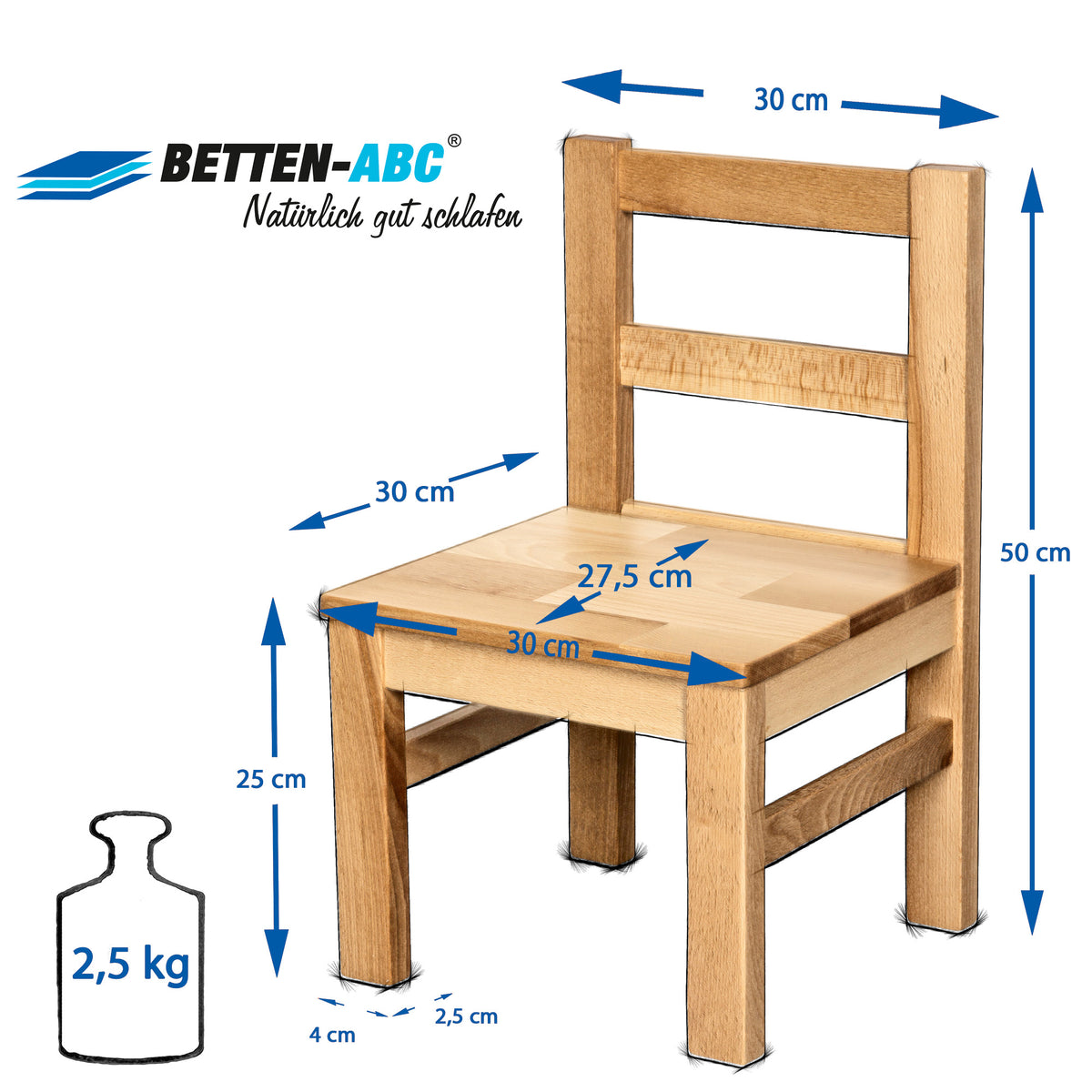 Betten-ABC Bubema Kinderstuhl natur