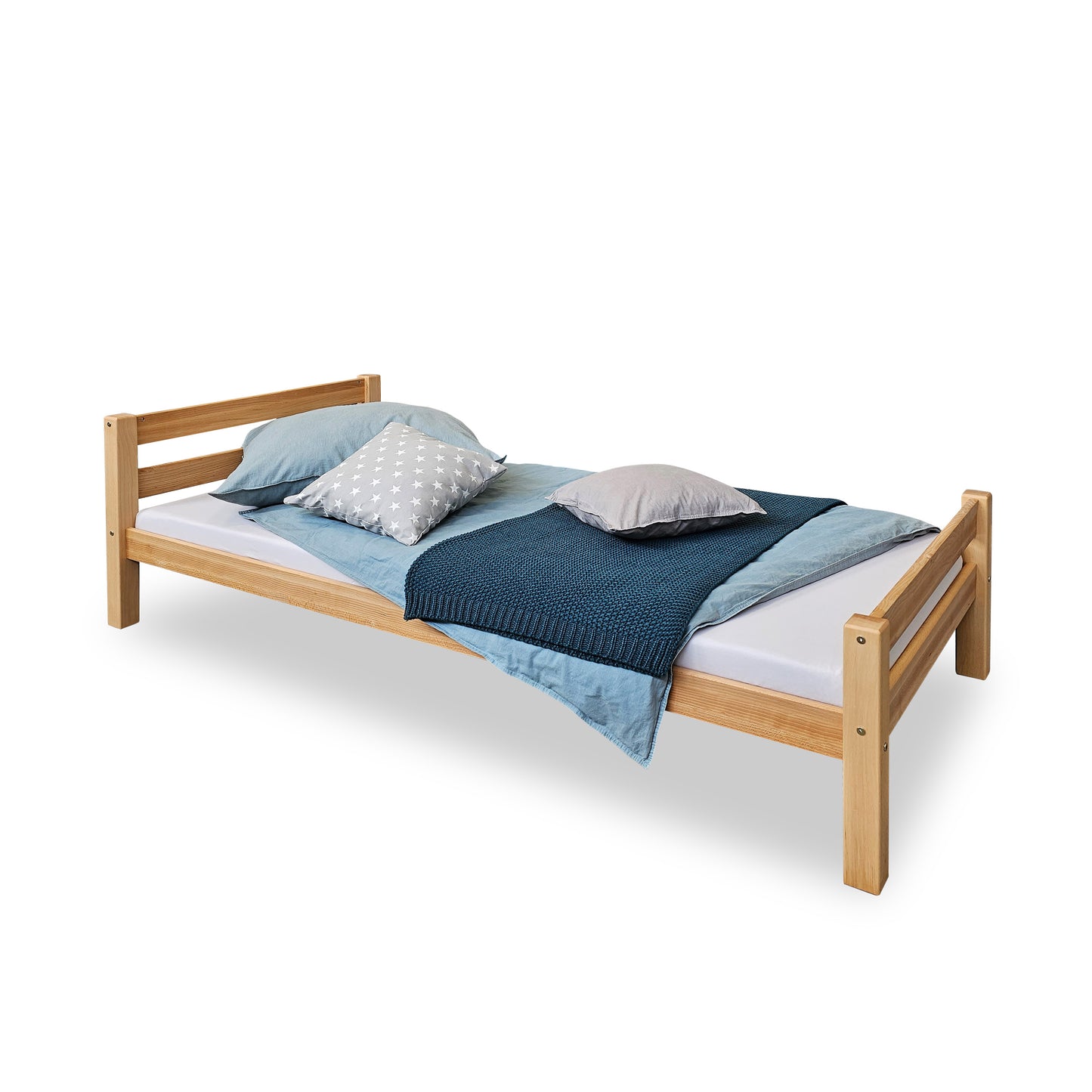Bubema Bambi – Einzelbett aus massiver Buche, natur geölt, 90x200 cm