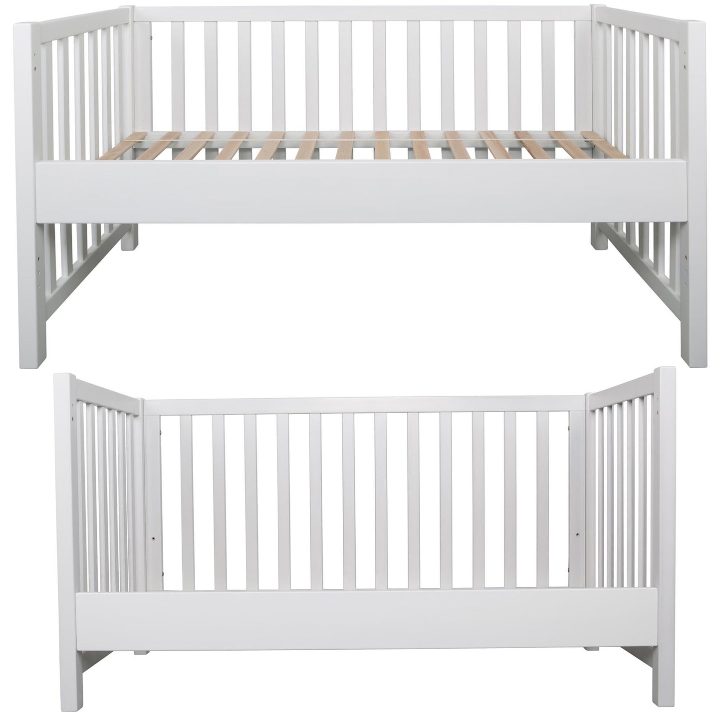 Bubema Nils classic – Babybett aus massiver Buche umwandelbar in Sofa, inkl. Rollrost