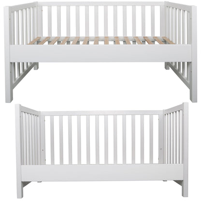 Bubema Nils classic – Babybett aus massiver Buche umwandelbar in Sofa, inkl. Rollrost