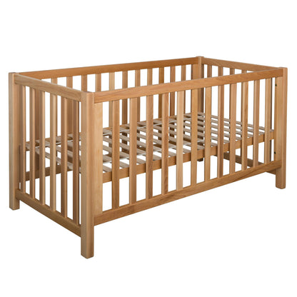Bubema Nils classic – Babybett aus massiver Buche umwandelbar in Sofa, inkl. Rollrost