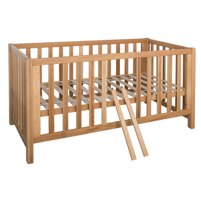 Bubema Nils classic – Babybett aus massiver Buche umwandelbar in Sofa, inkl. Rollrost