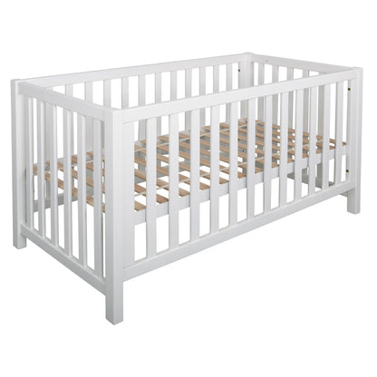 Bubema Nils classic – Babybett aus massiver Buche umwandelbar in Sofa, inkl. Rollrost