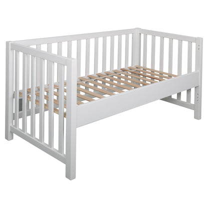 Bubema Nils classic – Babybett aus massiver Buche umwandelbar in Sofa, inkl. Rollrost