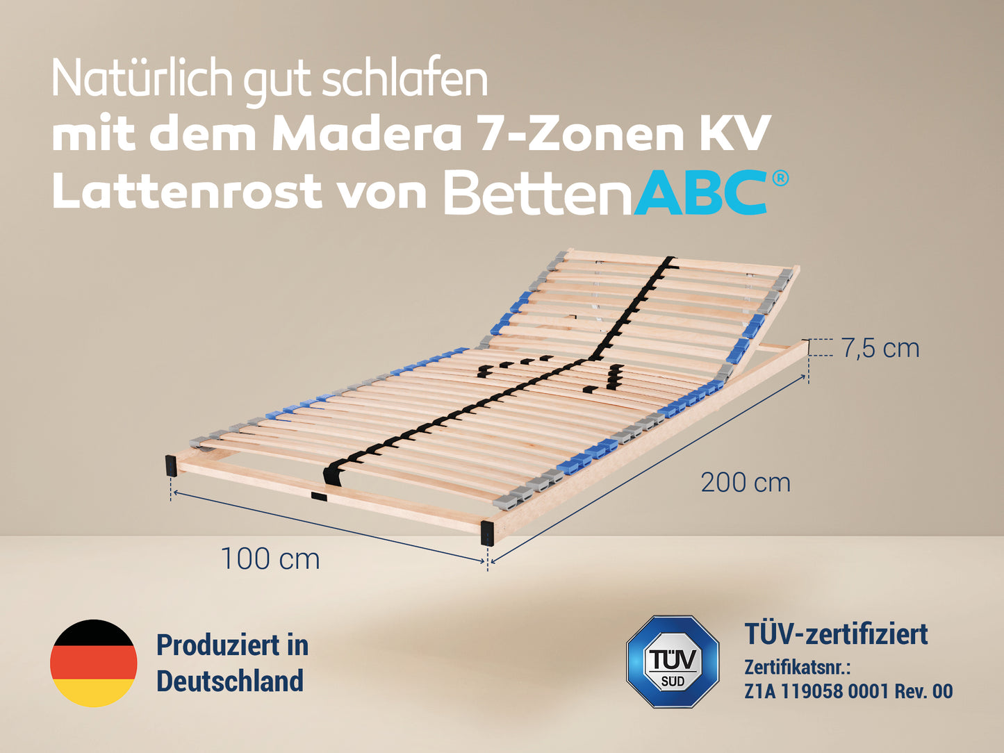 MaDeRa 7-Zonen-Lattenrost – 3 verschiedene Ausführungen, zur Selbstmontage