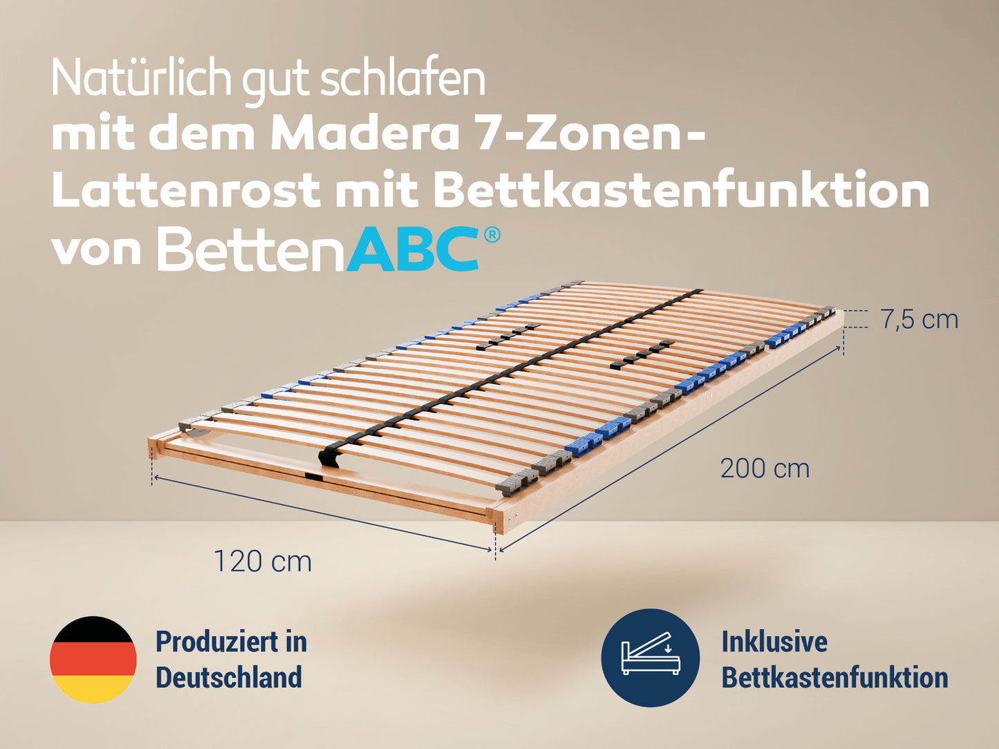 MaDeRa 7-Zonen-Lattenrost – 3 verschiedene Ausführungen, zur Selbstmontage