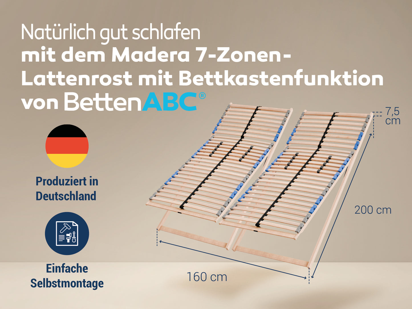 MaDeRa 7-Zonen-Lattenrost – 3 verschiedene Ausführungen, zur Selbstmontage