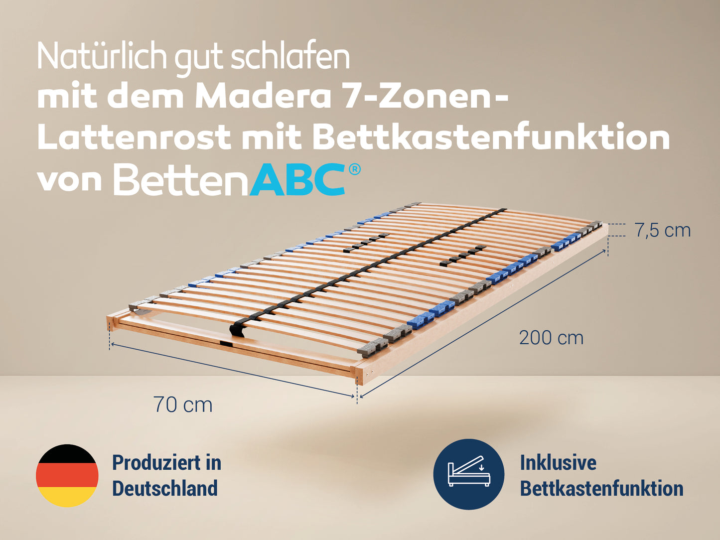 MaDeRa 7-Zonen-Lattenrost – 3 verschiedene Ausführungen, zur Selbstmontage