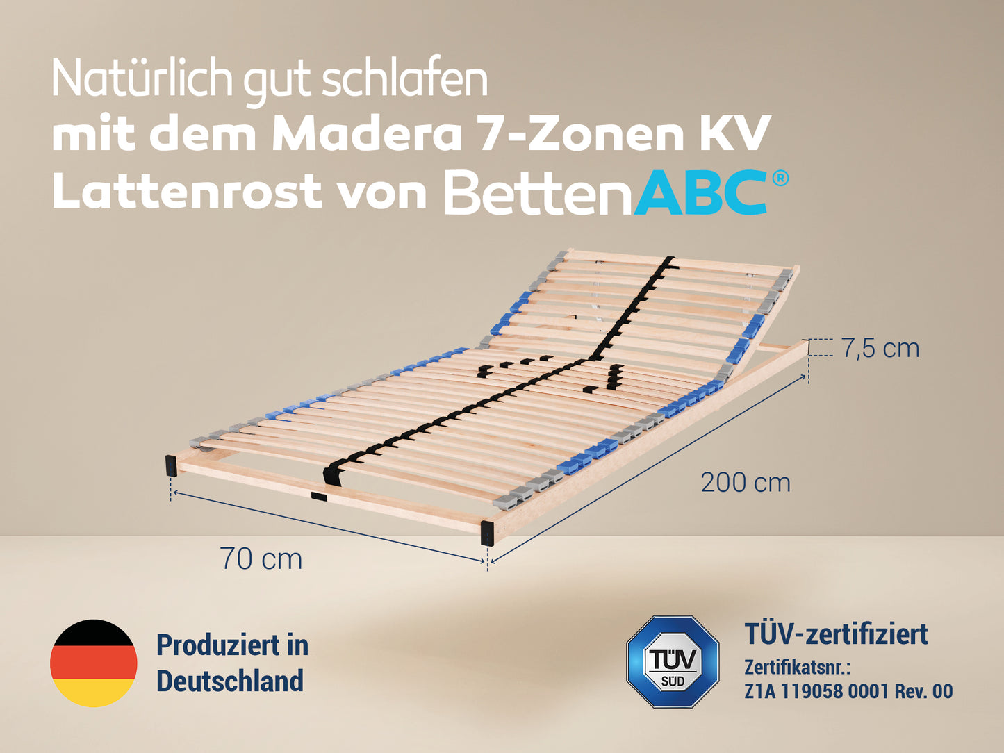 MaDeRa 7-Zonen-Lattenrost – 3 verschiedene Ausführungen, zur Selbstmontage