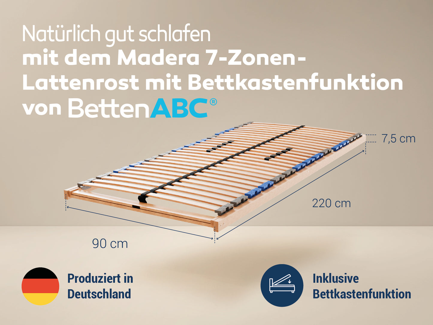 MaDeRa 7-Zonen-Lattenrost – 3 verschiedene Ausführungen, zur Selbstmontage