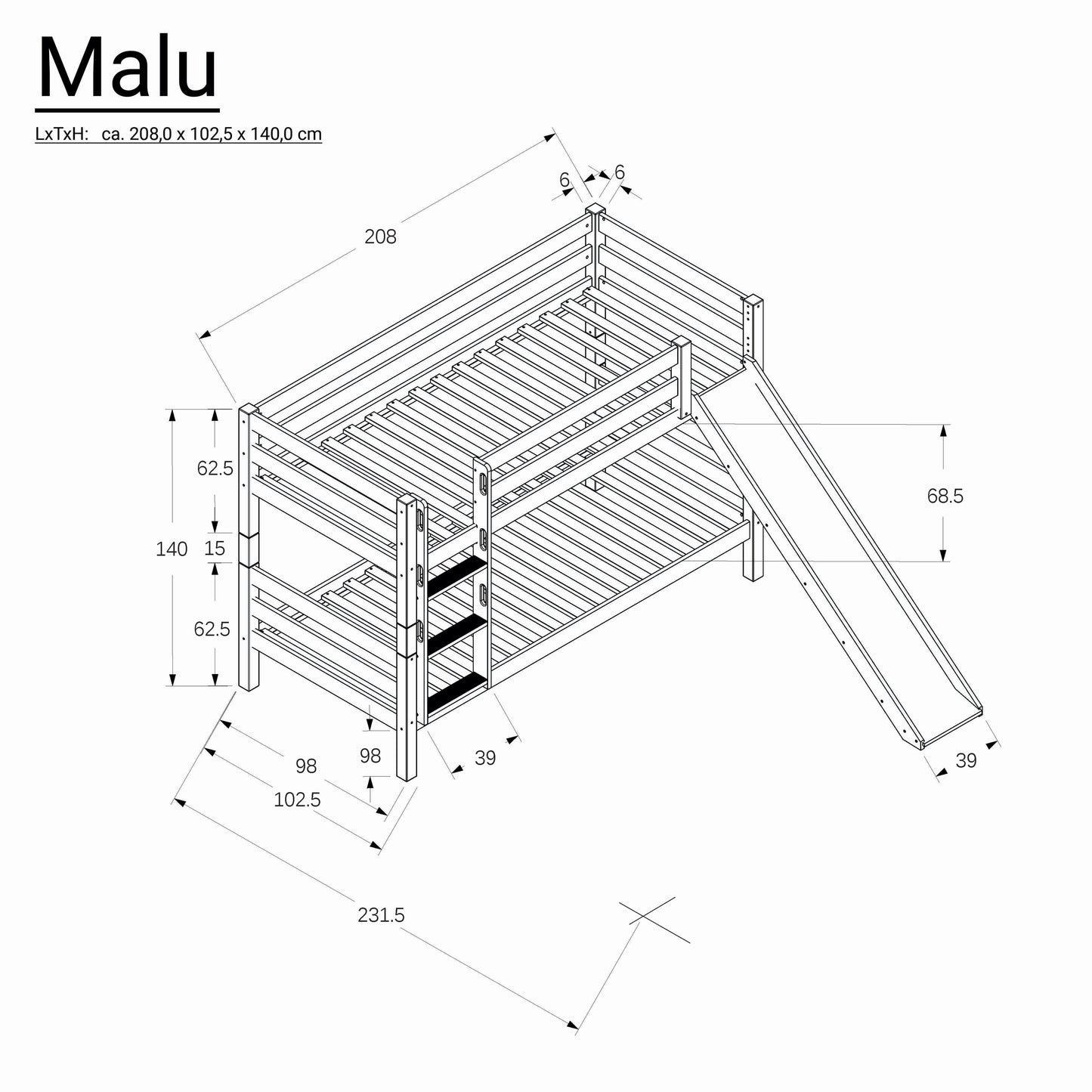 Betten-ABC Bubema Malu Etagenbett