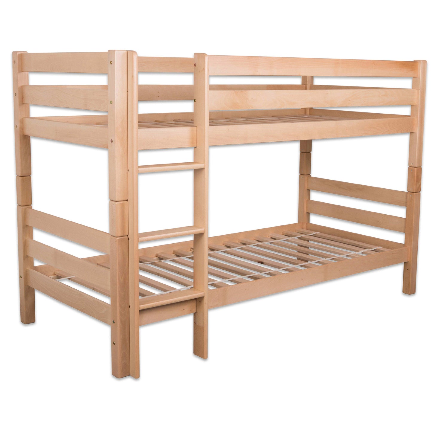 Bubema Malu – Kinder Etagenbett/Hochbett, Buche massiv, mit oder ohne Rutsche, natur oder weiß