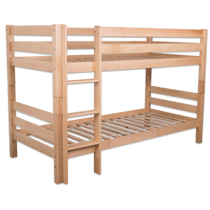 Bubema Malu – Kinder Etagenbett/Hochbett, Buche massiv, mit oder ohne Rutsche, natur oder weiß