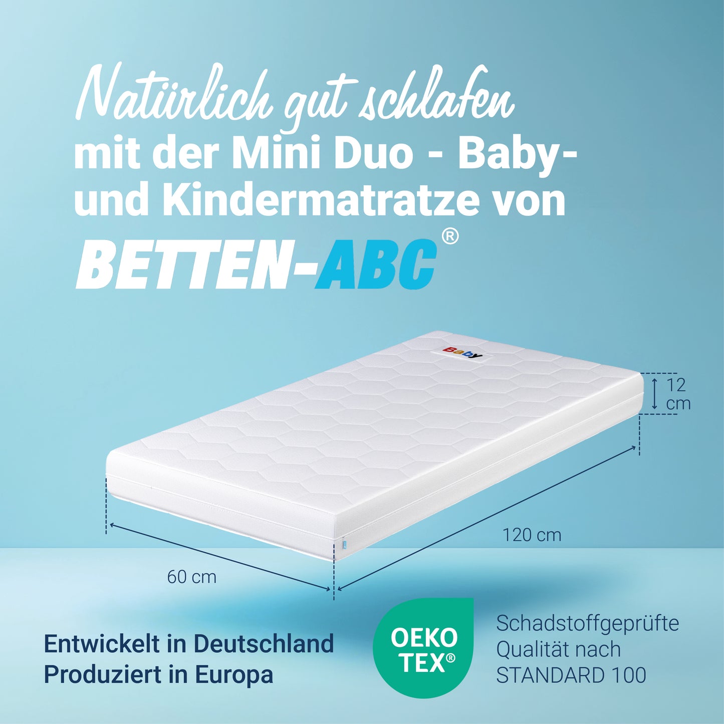 Betten-ABC Mini-Duo – Baby- und Kindermatratze mit Baby- und Kleinkindseite