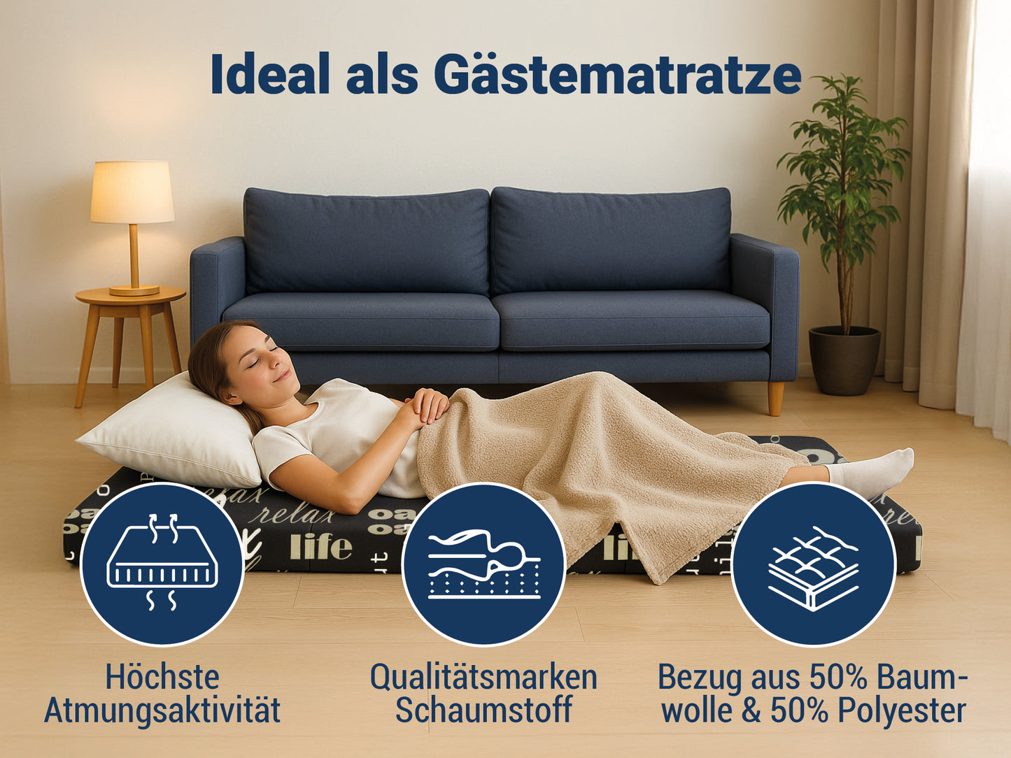 Sun Garden Samba – Faltmatratze/Klappmatratze oder Gästematratze in verschiedenen Farben