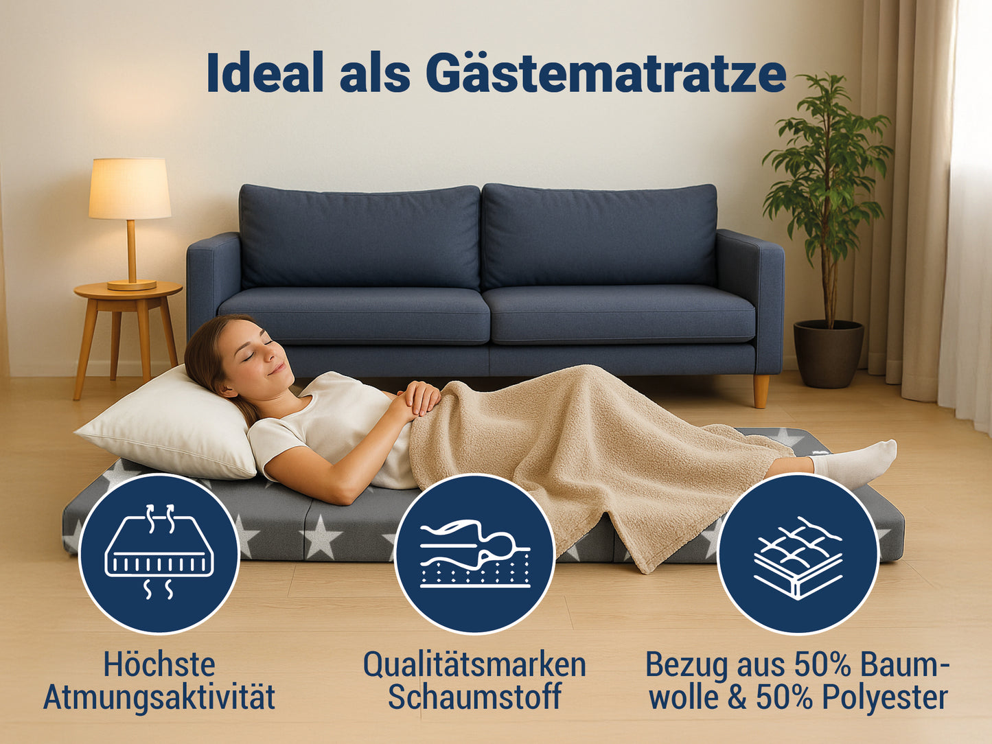 Sun Garden Samba – Faltmatratze/Klappmatratze oder Gästematratze in verschiedenen Farben
