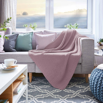 Traumhaft gut schlafen Strickdecke, Kuscheldecke verschiedene Farben, 100% Polyester