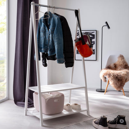 Bubema Skadi - Standgarderobe aus massivem Fichtenholz, weiß lackiert