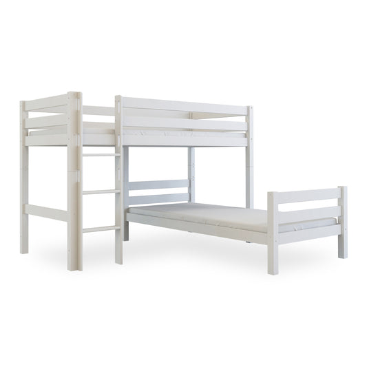 Bubema Loki Kinder Etagenbett / Hochbett, Buche Buche massiv, natur oder weiß lackiert
