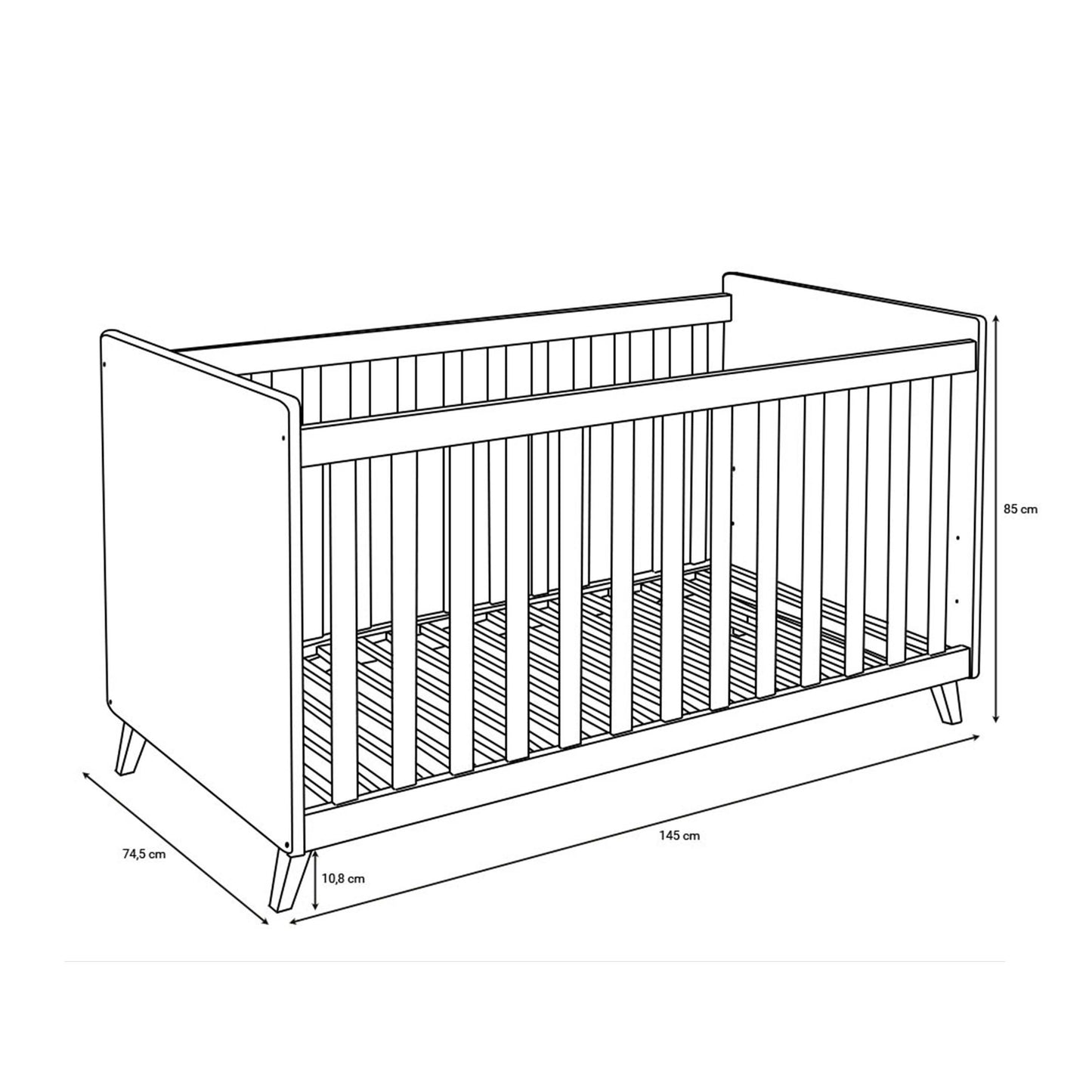 Bubema Babybett Lino höhenverstellbar