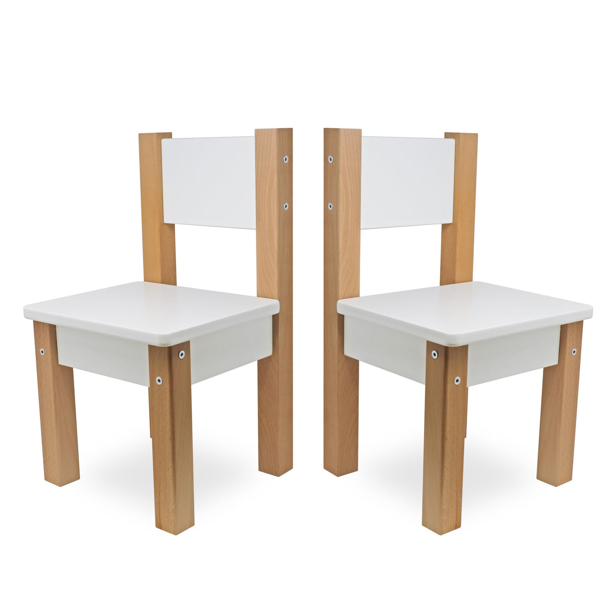 Bubema Lino Kinderstuhl 2er-Set - natur/weiß