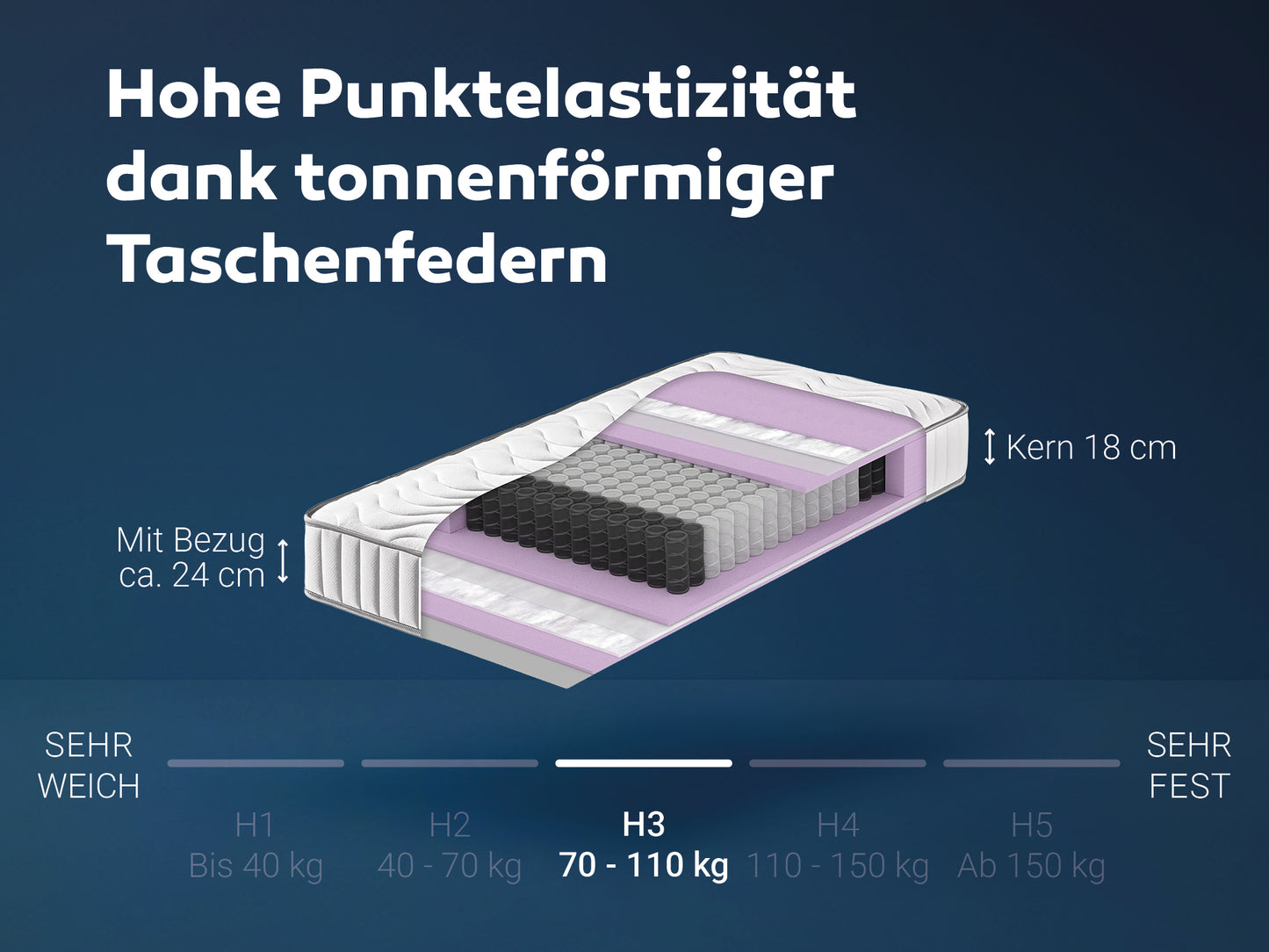 Betten-ABC ProVital Tonnentaschenfederkern-Matratze