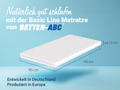 Betten-ABC Basic-Line – Komfortschaummatratze geeignet f. Gäste-/Jugendbetten,Kernhöhe ca.10cm