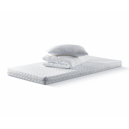 Betten-ABC Komplettset Basic – Kaltschaummatratze 90x200, Microfaser-Steppbett und -Kissen, waschbar