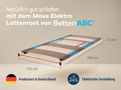 Betten-ABC Move Elektro -7-Zonen-Lattenrost mit Motor, Kopf- und Fußverstellung, Made in Germany
