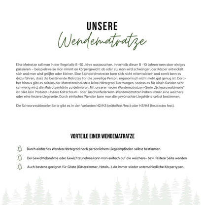 Schwarzwaldmarie Luise – 7-Zonen-Boxspringmatratze mit Wendefunktion und Komforthöhe