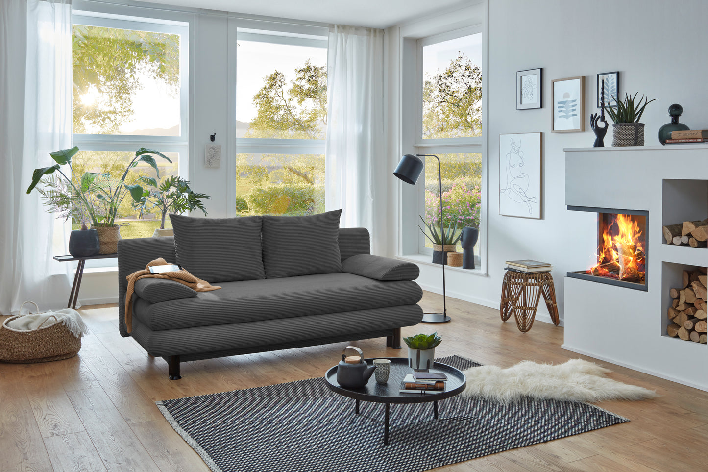 Betten-ABC Flair - Modernes Sofa mit Schlaffunktion und Stauraum