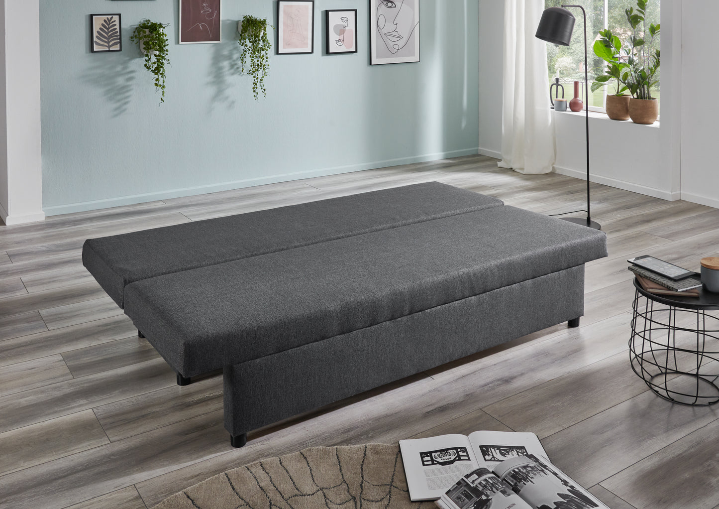 Betten-ABC Trendy - Klappsofa mit Schlaffunktion inklusive zweifarbige Rückenkissen