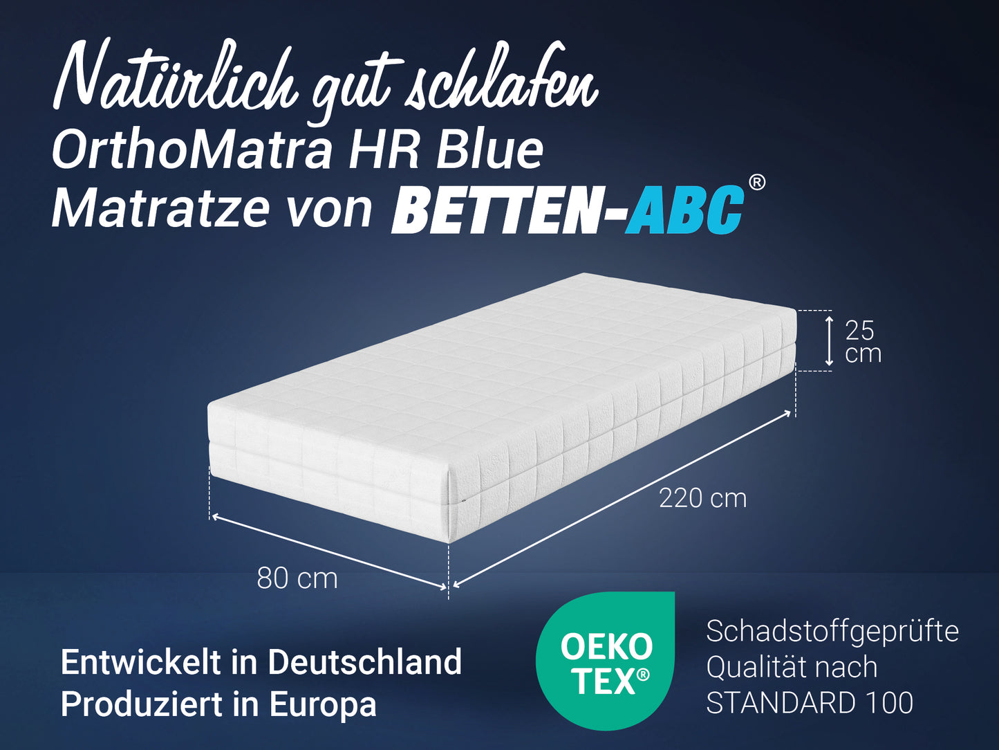 Betten-ABC HR Blue, Kaltschaummatratze mit 7-Zonen Profil aus High-Resilience-Schaum