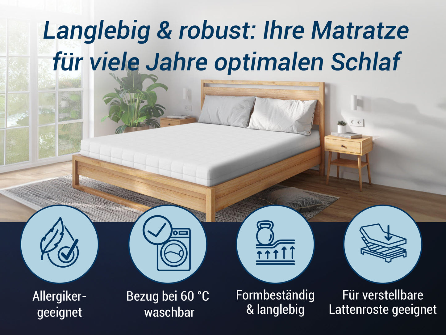 Betten-ABC HR Blue, Kaltschaummatratze mit 7-Zonen Profil aus High-Resilience-Schaum