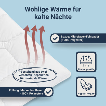 Traumhaft gut schlafen Softline - Steppbett, verschiedene Wärmestufen, Allergikergeeignet
