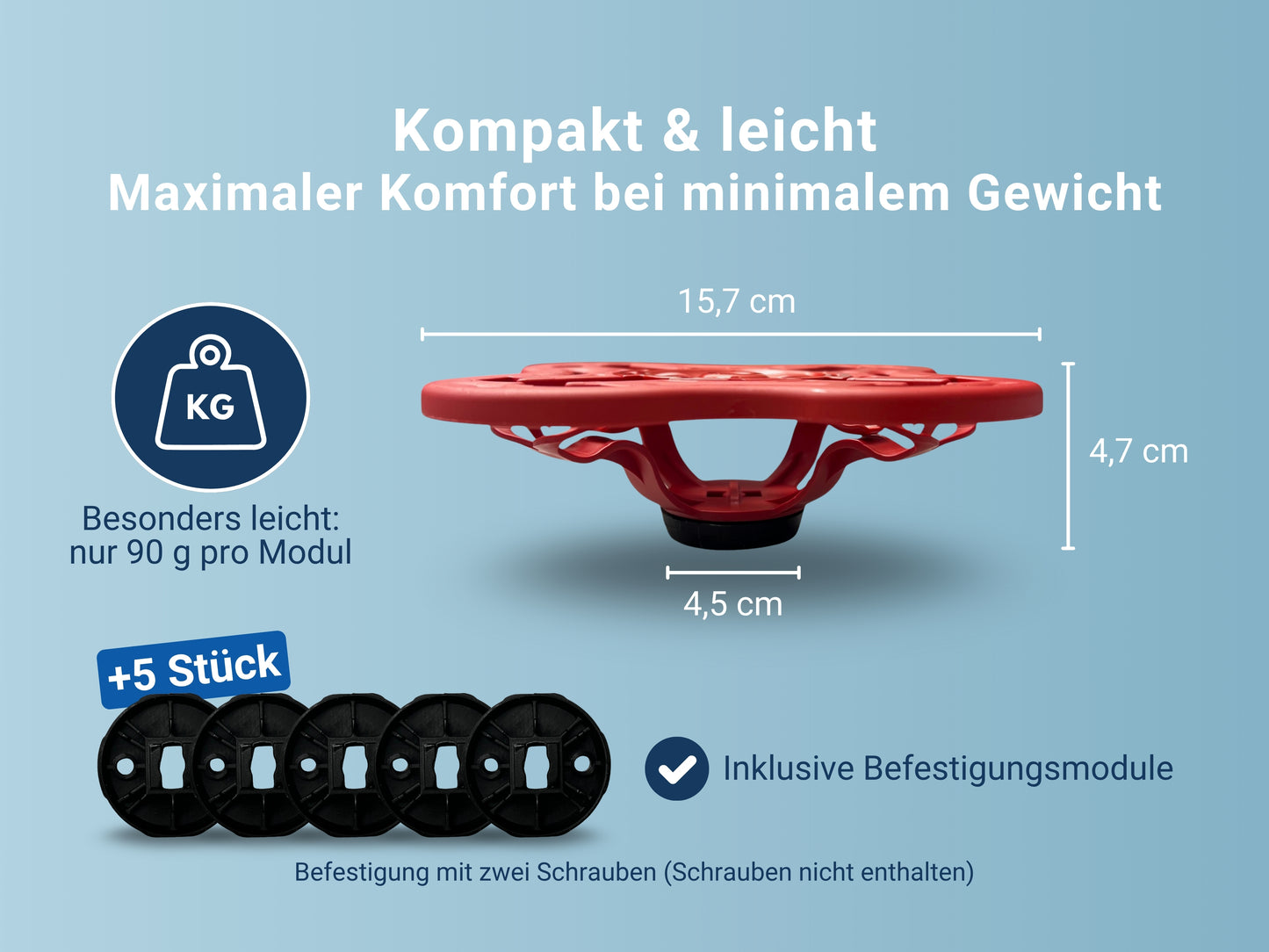 Tellermodule für Tellerlattenrost - im 5er Set, verstellbar in soft oder hart, ideal für Camping