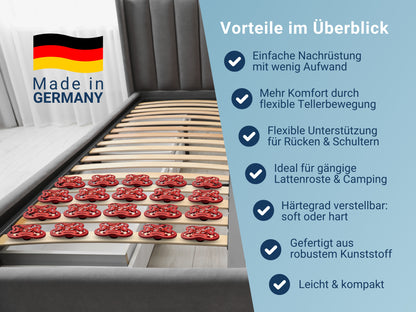 Tellermodule für Tellerlattenrost - im 5er Set, verstellbar in soft oder hart, ideal für Camping