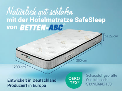 Betten-ABC Hotelmatratze SafeSleep - mittelfeste Kaltschaummatratze mit robustem Klimafaserbezug
