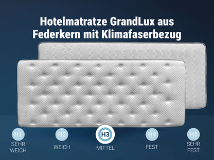 Betten-ABC Hotelmatratze GrandLux - mittelfeste Taschenfederkernmatratze mit Klimafaserbezug
