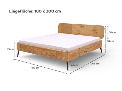 Betten-ABC Lundo Bett, Massive Kiefer für warme Optik und lebendige Maserung