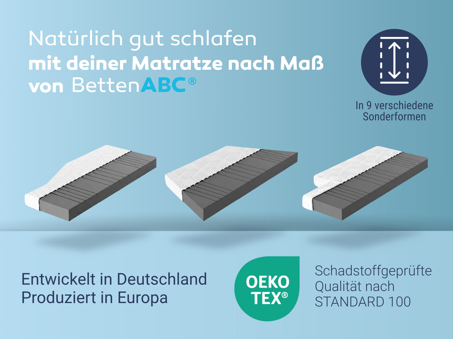 Matratzen nach Maß mit einer Schräge